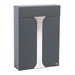 vendita online Cassetta s23 in lamiera verniciata ferro cover inox 280x90x390h mm. Cassette postali, bacheche e casellari Silmec